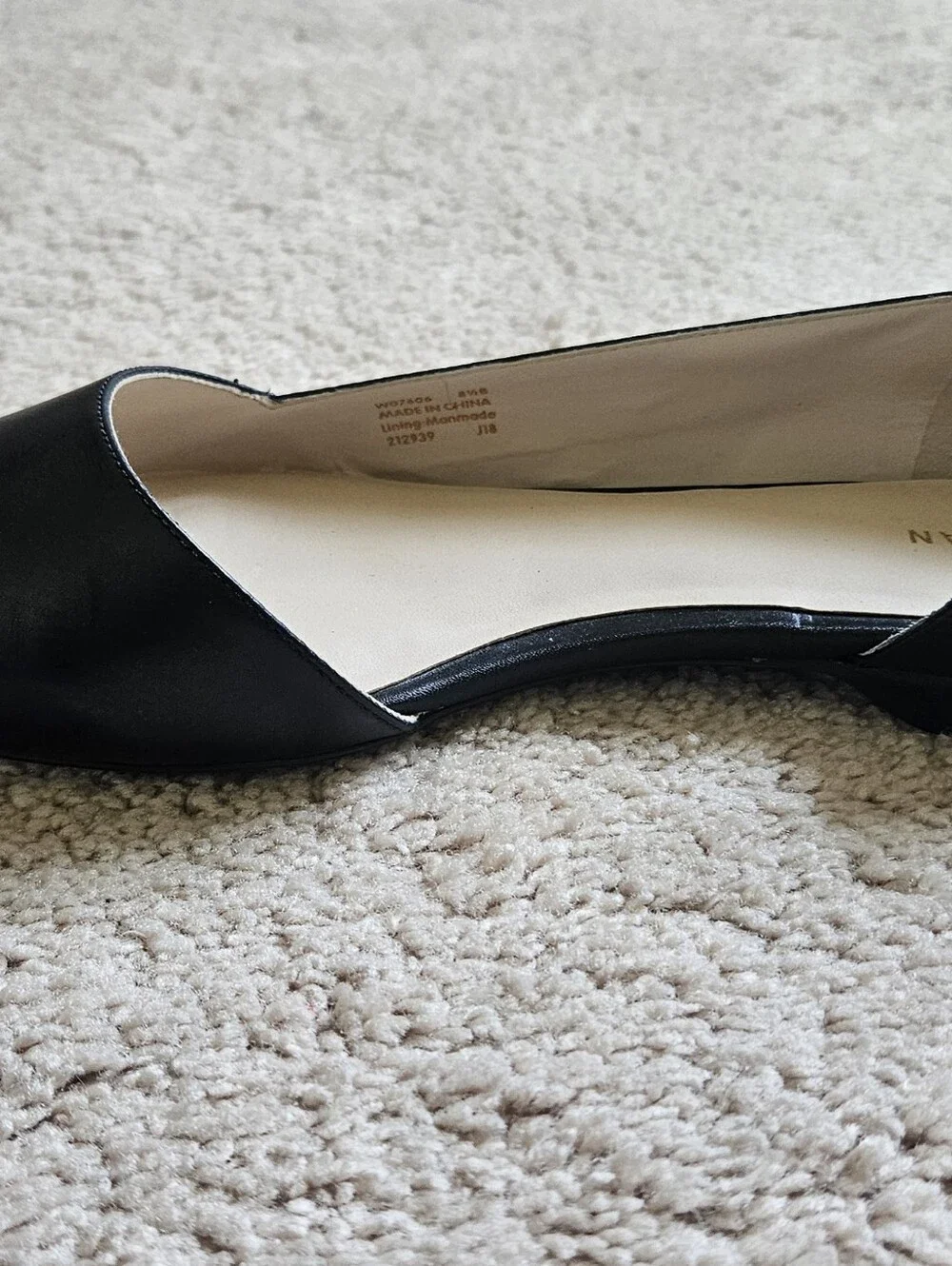 Cole Haan Bambra Skimmer II Black Leather Pointed Toe Flats  8.5